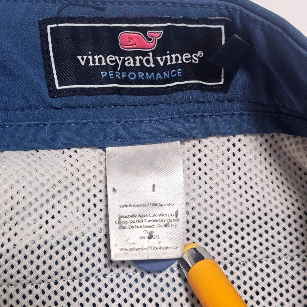 Vineyard Vines Performance Breaker Shorts Mens 34 Blue Golf Tech Chino 9 Inch